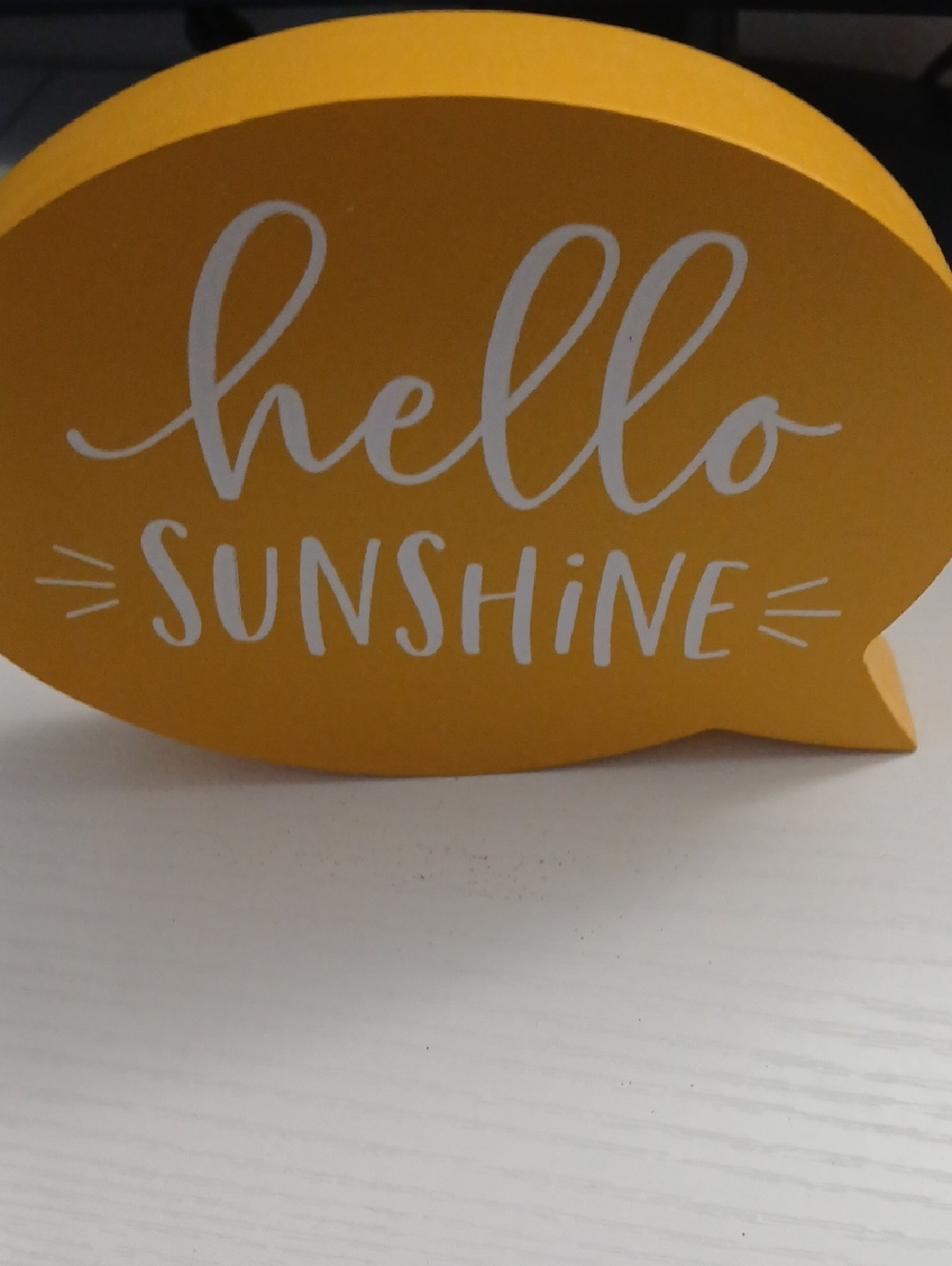 Yellow "Hello Sunshine" Decorative Home Accent